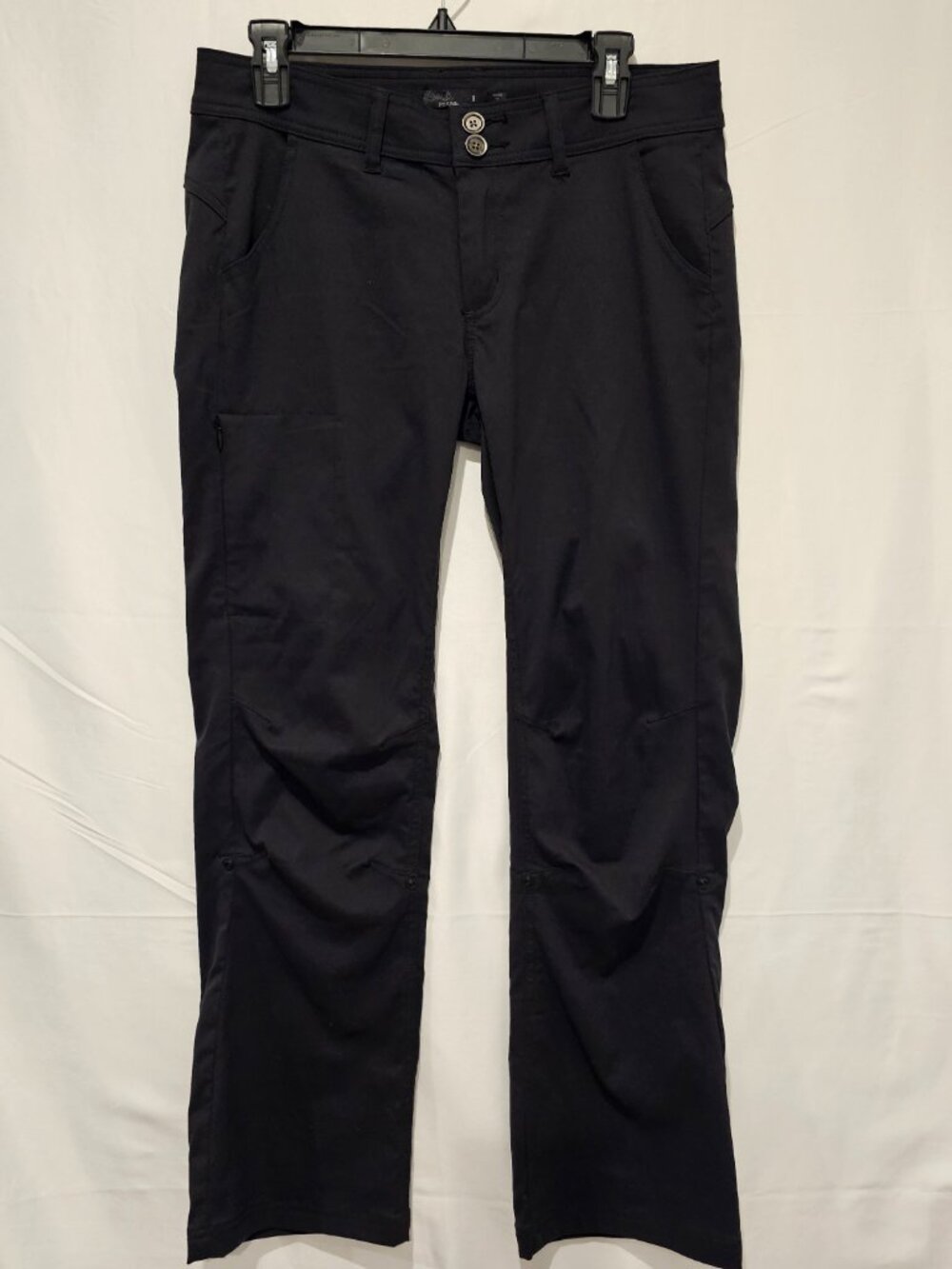 prAna Women's Hiking Pants Size 8 Black Convertible Nylon Roll Up Outdoor